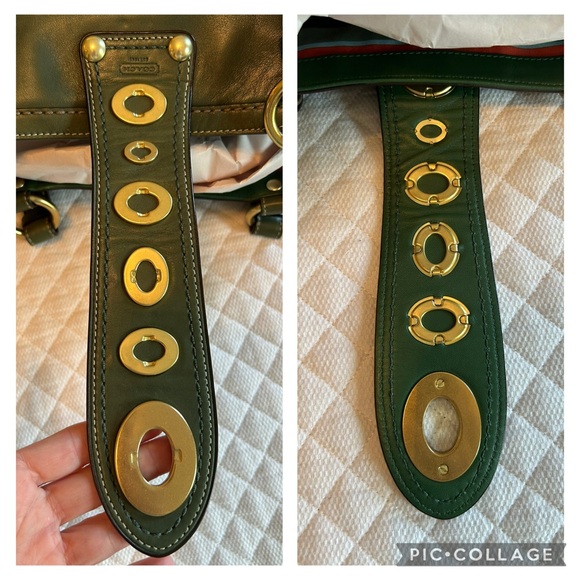 Coach Lily Legacy Turnlock Tote in Green No. D0920-F13757 - Picture 7 of 15